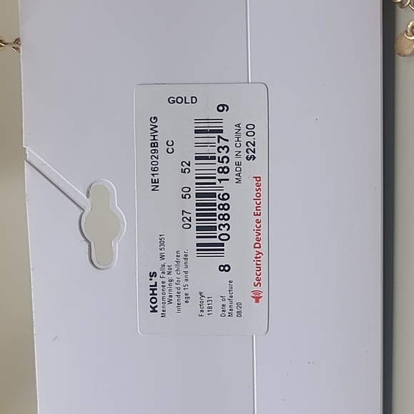 Long gold tone necklace with semi-precious pink stone by Sonoma - Picture 8 of 8